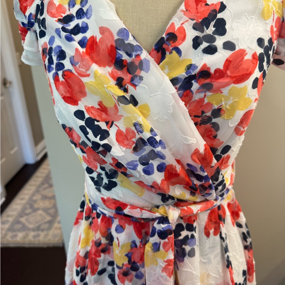 DKNY Floral Wrap Midi Dress - Multicolor - Picture 5 of 6